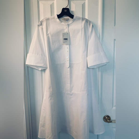 Organic Cotton Poplin Tuxedo Bib Dress - Picture 4 of 5